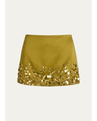 Retrof&ecirc;te Quilly Embellished Mini Skirt