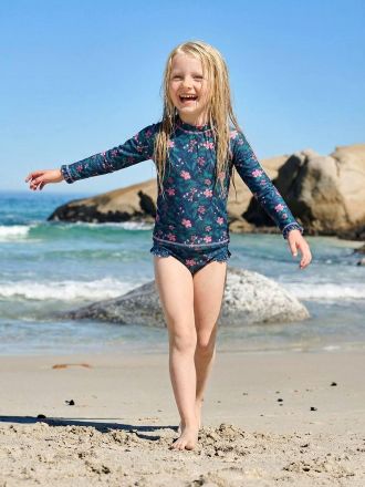 Vertbaudet M&auml;dchen Badeshirt mit UV-Schutz marine