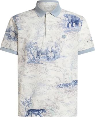 Etro Safari Print Polo Shirt - Heren - Polos - Veelkleurig - S - Katoen - Tops