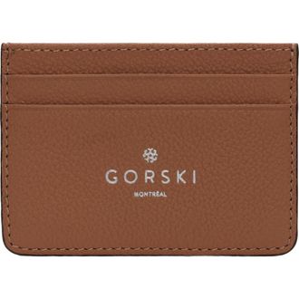 Gorski Leather Card Holder in Tan at Nordstrom