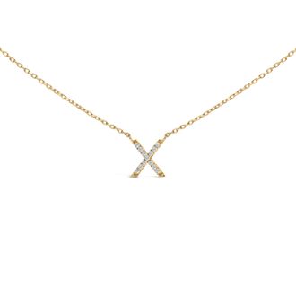 House of Brilliance 10K Gold Diamond Accent A-Z Block Initial Pendant Necklace