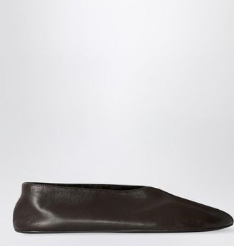 The Row Stella slippers brown in leather and shearling