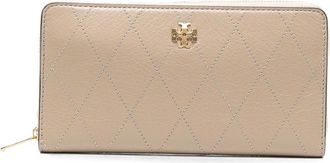 Tory Burch Rectangular Beige Leather Wallet