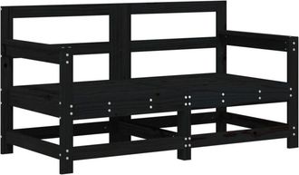 vidaXL Sof&aacute;s De Esquina De Jard&iacute;n 2 Uds Madera Maciza De Pino Negro Vidaxl