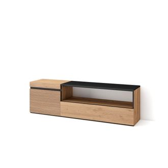 Skraut Home Skraut Home - Mueble Tv, Televisi&oacute;n, Muebles De Sal&oacute;n, Almacenaje, 150x45x35cm, Para Tv Hasta 65, Con Almacenamiento, Estilo Moderno, Roble