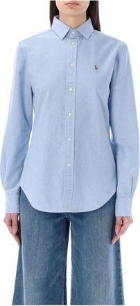 Ralph Lauren Lichtblauwe Oxford Katoenen Overhemd - Dames - Overhemden - Blauw - M - Katoen - Overhemden