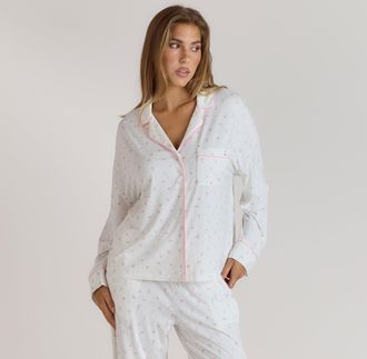 Lounge Modal Pyjama Shirt - Bloemenprint - XXL