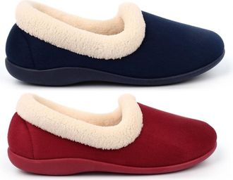 Generic Womens Memory Foam Slippers Size 3 Girls Slippers Size 5 Slip On Slipper Womens Slip On Slipper Sizes 3-8 Navy/Wine/Burgundy 5 UK