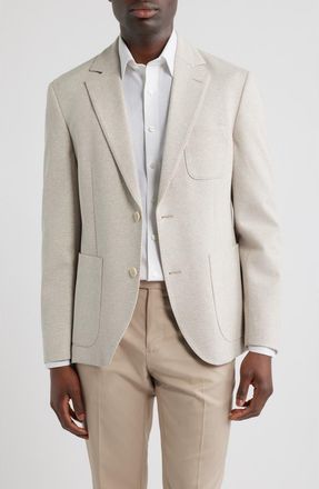 Nordstrom Henrik Trim Fit Tan Brushed Piqu&eacute; Sport Coat in Tan Pinguino Jacquard at Nordstrom, Size Xxx-Large