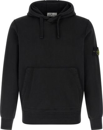 Stone Island Black Logo Badge Hoodie
