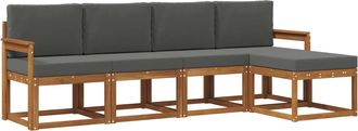 vidaXL Conjunto De Sof&aacute;s De Exterior 5 Uds. Natural Y Antracita Vidaxl
