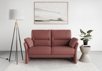 Domo Collection 2-Sitzer »Pina, schmale Armlehnen, mit Federkern, kompakt & elegant« Hoher Sitzkomfort, Microfaser hochflorig, beere, Breite 159 cm