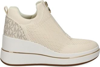 Michael Michael Kors Willis sneakers met rits en logo - Beige