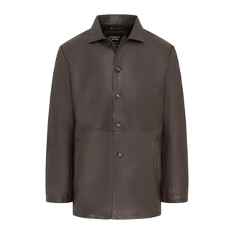 Infinity Leather Heren bruine leren jas met lange kraag - Charles