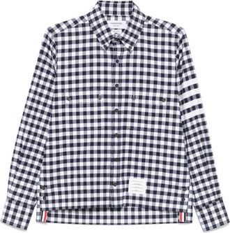 Thom Browne Navy Blue Check Shirts