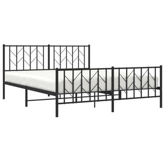 Berkfield Home Metal Bed Frame with Headboard & Footboard Black 160x200 cm