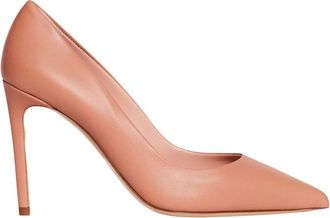 Ninalilou Stijlvolle Leren Pumps in Poeder - Dames - Pumps - Roze - 37 EU - Leer - Schoenen