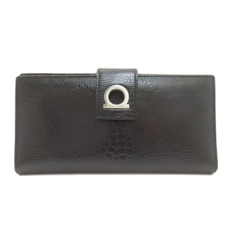 Ferragamo Gancini Leather Long Wallet (Bi-Fold) (Pre-Owned)