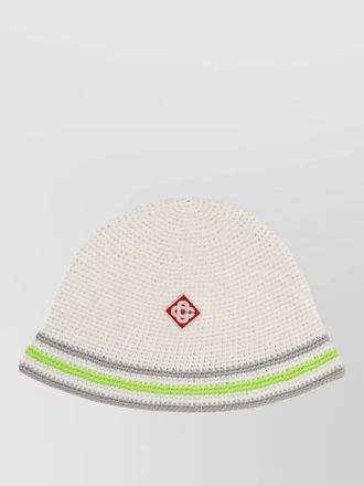Casablanca knit hat logo crochet design stripes