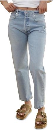 Citizens Of Humanity Delfina Straight Jeans - Dames - Cropped Jeans - Blauw - W29 - Katoen - Jeans