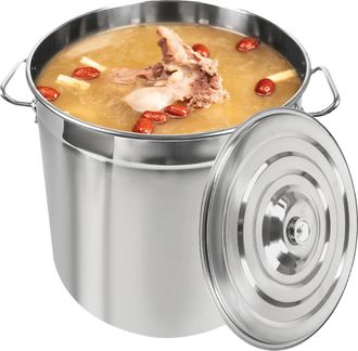 OEM Olla Grande, Capacidad De 50 Litros, Construcci&oacute;n De Acero Inoxidable, Color Plata, 5 Litros
