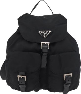 Prada Sac &Agrave; Dos Re-Nylon Nylon Black Nylon Backpack Bag (Pre-Owned)