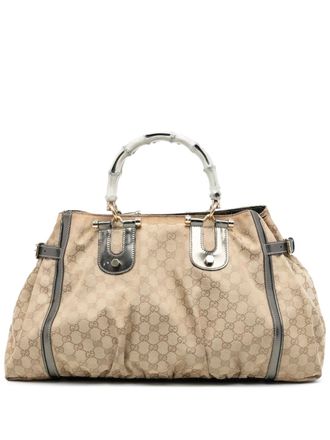 Gucci 2016-2025 GG Canvas Bamboo Dialux Pop tote bag - women - Canvas - One Size - Brown