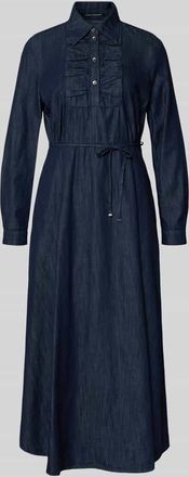 Luisa Cerano Luisa Cerano Midikleid mit Bindeg&uuml;rtel in Jeansblau, Gr&ouml;&szlig;e 34