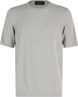 Roberto Collina Grijze Crew Neck T-shirt - Heren - T-shirts - Grijs - 3XL - Katoen - Tops