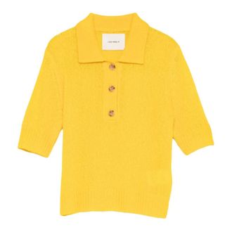 Lisa Yang Cashmere Knitwear, female, Yellow, Size: XS Cashmere Polo Sweater