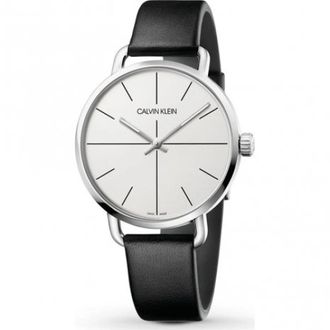 Calvin Klein Even Quartz Zilverkleurige Wijzerplaat Horloge - Dames - Horloges - Wit - ONE Size - Leer - Accessoires