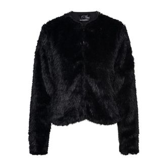 &Co Woman Jassen, Dames, Zwart, XL, Polyester, Faux Fur Jas