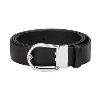 Montblanc Montblanc Horseshoe Buckle Black 35mm Leather Belt