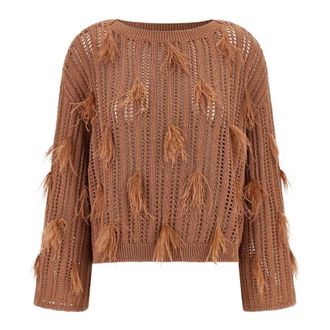Twinset 13168 Maglia - Dames - Ronde hals truien - Bruin - XS - Truien & Vesten