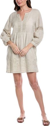 Tommy Bahama St. Lucia Split Neck Linen-Blend Mini Dress