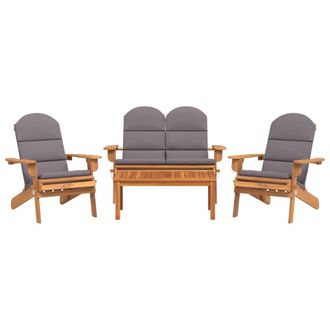vidaXL Juego De Muebles De Jard&iacute;n Adirondack 4 Piezas Madera Acacia Vidaxl