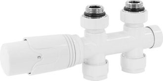 ECD Germany Ecd Germany - Kit De Conexi&oacute;n Central Termostato Para Radiadores Color Cromo 50mm Juego De Conexi&oacute;n Para Espaciado De Tuber&iacute;a M&uacute;ltibloque V&aacute;lvulas Ter