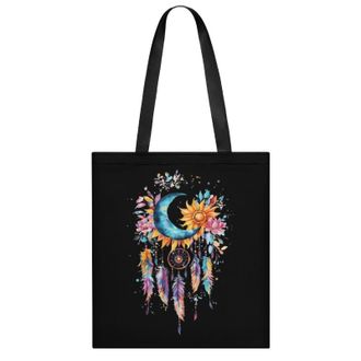 Generic Watercolor Moon Dream Catcher Womens Tote Casual Shopping Bag Lightweight Shoulder Bags Hobos Handbag for Work Travel Daily 35x40cm