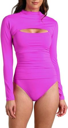 La Blanca Island Goddess Long Sleeve Shrug in Violet at Nordstrom, Size X-Large