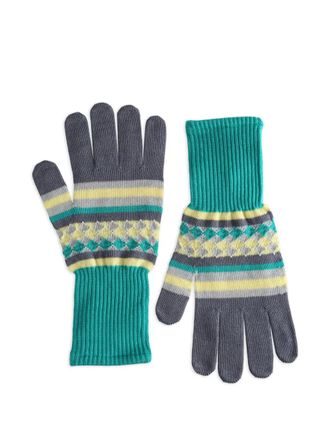 Asics Aquifolia striped-detail gloves - unisex - Polyester/Elastane - L - Grey