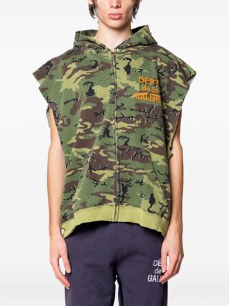 Gallery Dept. Hoodie met camouflageprint en rits - Groen