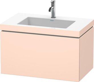 Duravit Lavabo Para Muebles Duravit L-cube C-bonded Con Base, Colgante, 80x48 Cm, 1 Extra&iacute;ble, Sin Rebosadero, 3 Agujeros Para Grifos, Color: Albaricoque Perl