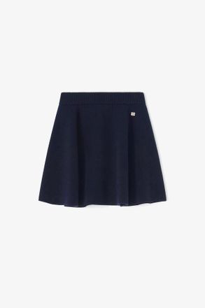 Ganni Navy Cashmere Wool Mini Skirt - Size XXS