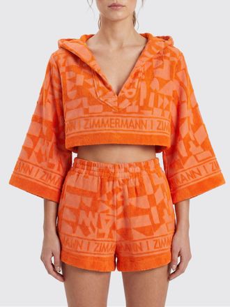 Zimmermann Solstice Long-Sleeved Cropped Cotton Hooded Top