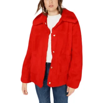 JouJou Jou Jou Juniors Faux-Fur Jacket Red Size Small