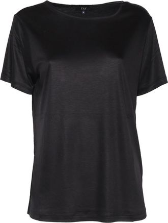 Fay T Shirt Manica Corta - Heren - T-shirts - Zwart - S - Tops