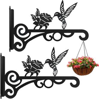 OEM Soporte De Pared Para Cestas Colgantes, 2 Ganchos Para Plantas, Ganchos De Hierro Para Plantas, Macetas, Decoraci&oacute;n De Jard&iacute;n Y Balc&oacute;n (negro)