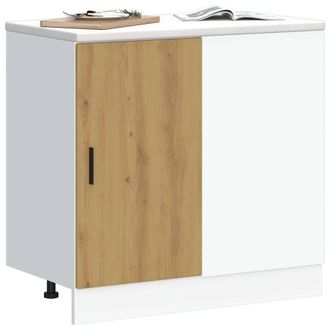 Berkfield Home Sink Base Cabinet Artisan Oak Engineered Wood in Brown