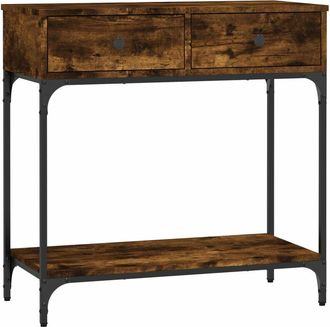 vidaXL Vidaxl - Mesa consola madera de ingeniería roble ahumado 75x34,5x75 cm