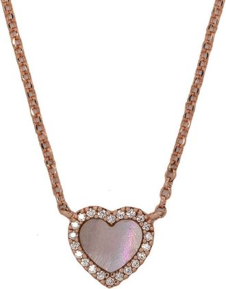 APM Monaco Nacre Heart pendant necklace - women - Brass - One Size - Pink